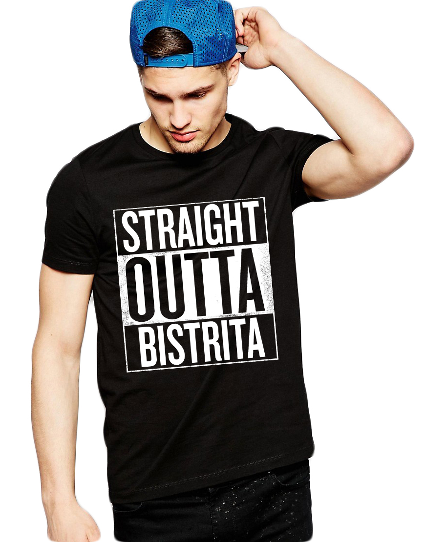 Tricou negru barbati - Straight Outta Bistrita